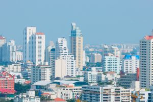 typical skyline shot of bangkok city